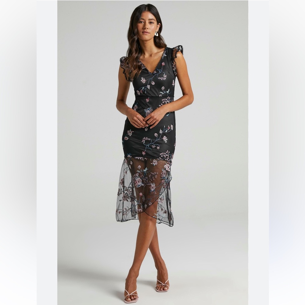Showpo Remember The Days Floral Embroidered Dress